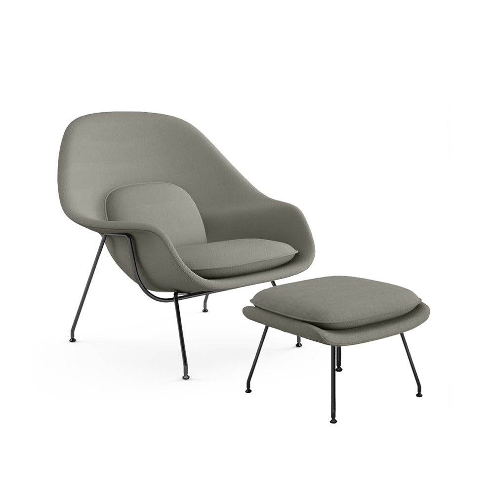 Sillón Womb Estructura Negra con Otomana